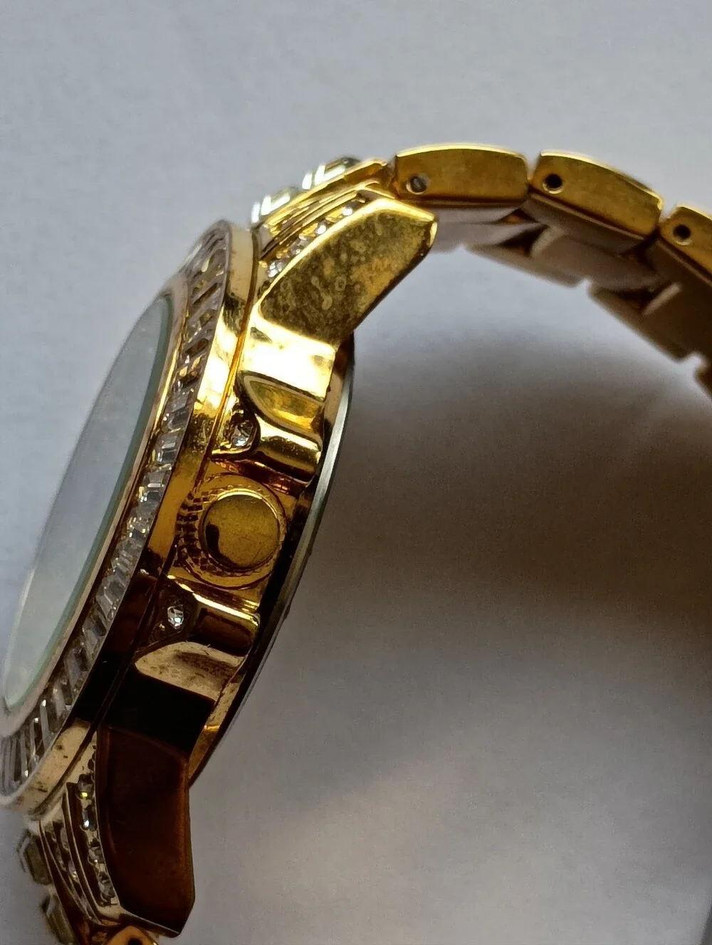 Gold Crystal-Embellished Women’s Watch